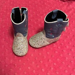 Sparkly Blue and Silver Infant Girls Cowboy Boots